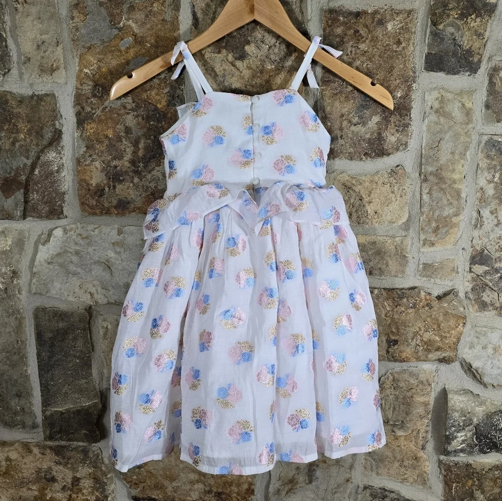 Janie and Jack Floral Embroidered Jacquard Dress